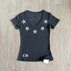 1:1 quality version Pentagram Sanskrit Slogan V Neck Print Tee for girls 29306366