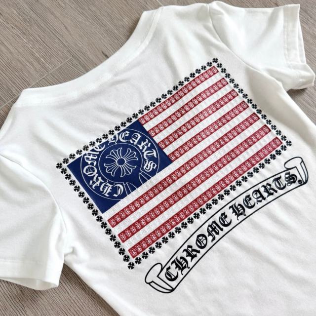 1:1 quality version Horseshoe USA Flag Neck Print Tee 2 colors for girls 29306369