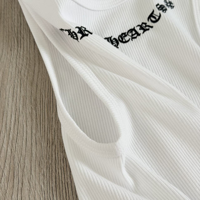 1:1 quality version Heart Vine Pattern White Limited Edition Print Vest Classic Vintage Sleeveless Top For Girls 29380178