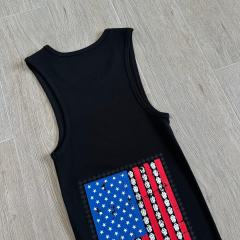 1:1 quality version USA Flag Print On Back Knit Tank Dress 2 colors 29306370