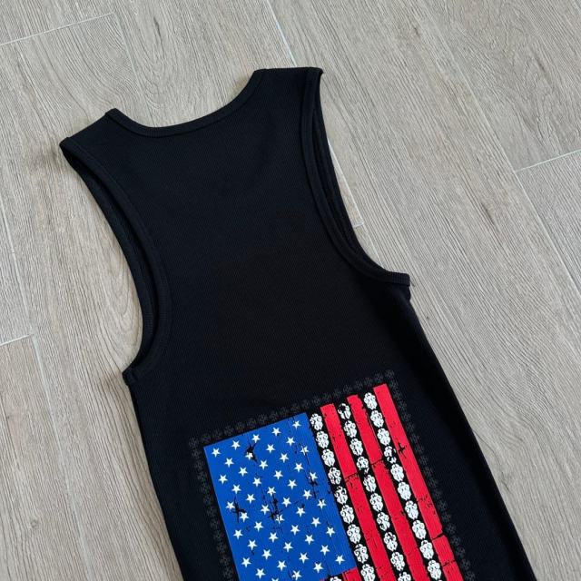 1:1 quality version USA Flag Print On Back Knit Tank Dress 2 colors 29306370