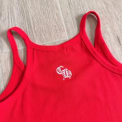 1:1 quality version Cross Flower Embroidery Knit Cami Top 3 colors 29306376