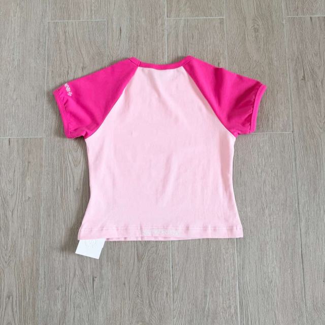1:1 quality version Chest Cross Raglan Sleeve Sweet Hot Girl Group Style Print Tee 29306359