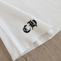1:1 quality version Blue Horseshoe Ring Script Letter Surrounded Waffle Knit Long Sleeve Tee for girls 2 colors 29426191