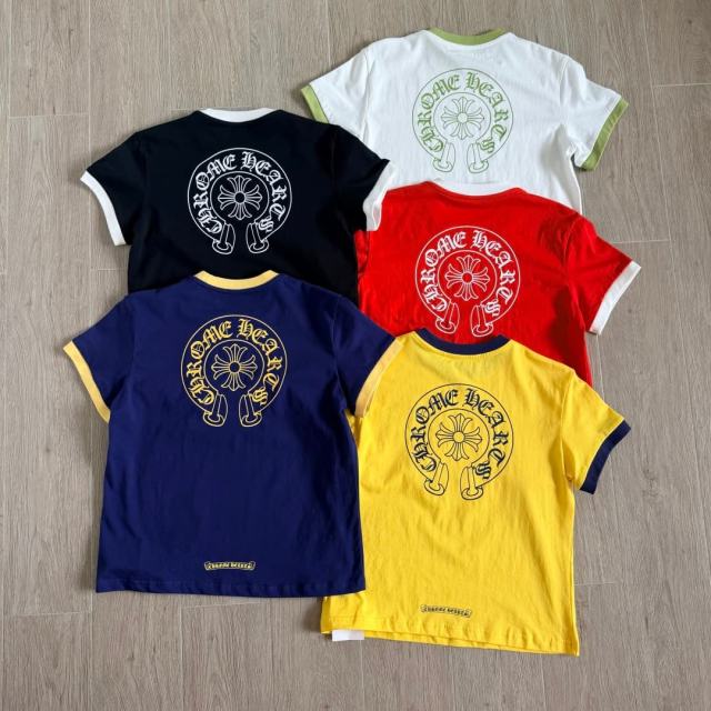 1:1 quality version Color Block Banner Horseshoe Ladies Print Tee 5 colors 29334586