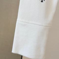 1:1 quality version Horseshoe‑Ring Cross‑Flower‑Slogan‑Prin Waffle Knit Long Sleeve Tee for girls 2 colors 29426217