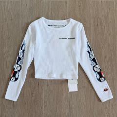 1:1 quality version Matty Boy Collab Sinister Flame Graffiti Print Waffle Knit Cropped Long Sleeve Tee for girls 29426221