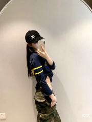 1:1 quality version Number Horseshoe Print Color Block Thin Breathable 3/4 Sleeve Long Sleeve T-Shirt  3 colors for girls 29380260