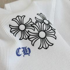 1:1 quality version Blue Horseshoe Ring Script Letter Surrounded Waffle Knit Long Sleeve Tee for girls 2 colors 29426191