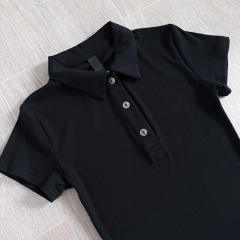 1:1 quality version Y2K Street Cross Gothic Letter Embroidery Ribbed Slim Fit Polo Dress 2 colors 29380249