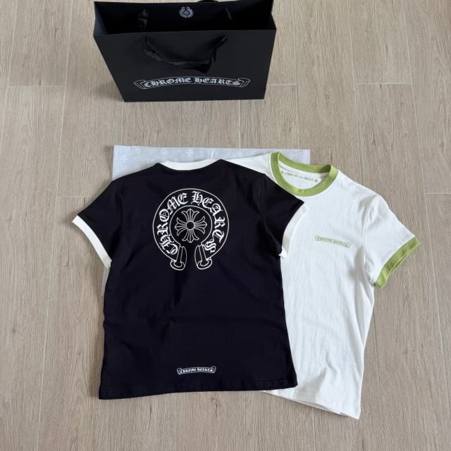 1:1 quality version Color Block Banner Horseshoe Ladies Print Tee 5 colors 29334586