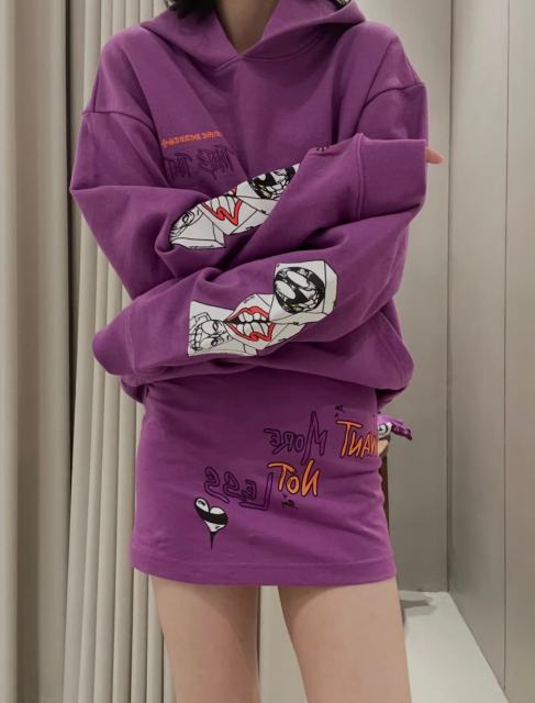 1:1 quality version American Graffiti Streetwear Multi Color Letter Print High Waist A Line Mini Skirt for girls 29392559