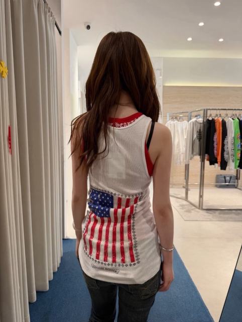 1:1 quality version USA Flag Print On Back Knit Tank Dress 2 colors 29306370