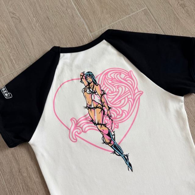 1:1 quality version Deadly Doll Raglan Sleeve Girl Group Style Print Tee 5 colors 29306360