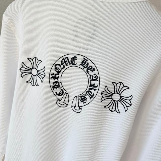 1:1 quality version Horseshoe‑Ring Cross‑Flower‑Slogan‑Prin Waffle Knit Long Sleeve Tee for girls 2 colors 29426217