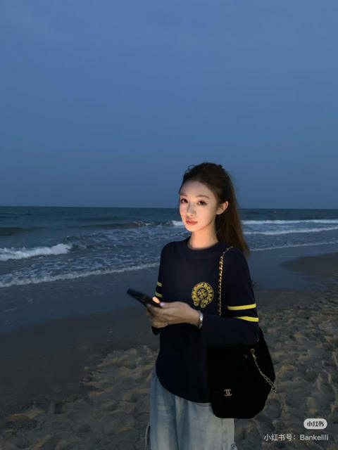 1:1 quality version Number Horseshoe Print Color Block Thin Breathable 3/4 Sleeve Long Sleeve T-Shirt  3 colors for girls 29380260