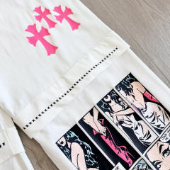 1:1 quality version Comic Figure Spider Web Cross Print Drawstring Wide Leg Sweat Pants for girls 29456663