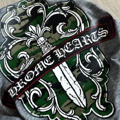 1:1 quality version Camo Crack Sword Vine V Neck Print Tee 2 colors for girls 29306362