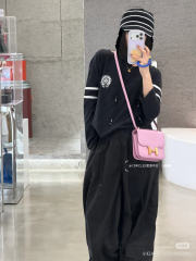 1:1 quality version Number Horseshoe Print Color Block Thin Breathable 3/4 Sleeve Long Sleeve T-Shirt  3 colors for girls 29380260