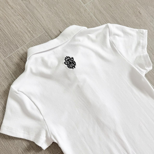 1:1 quality version Y2K Street Cross Gothic Letter Embroidery Ribbed Slim Fit Polo Dress 2 colors 29380249