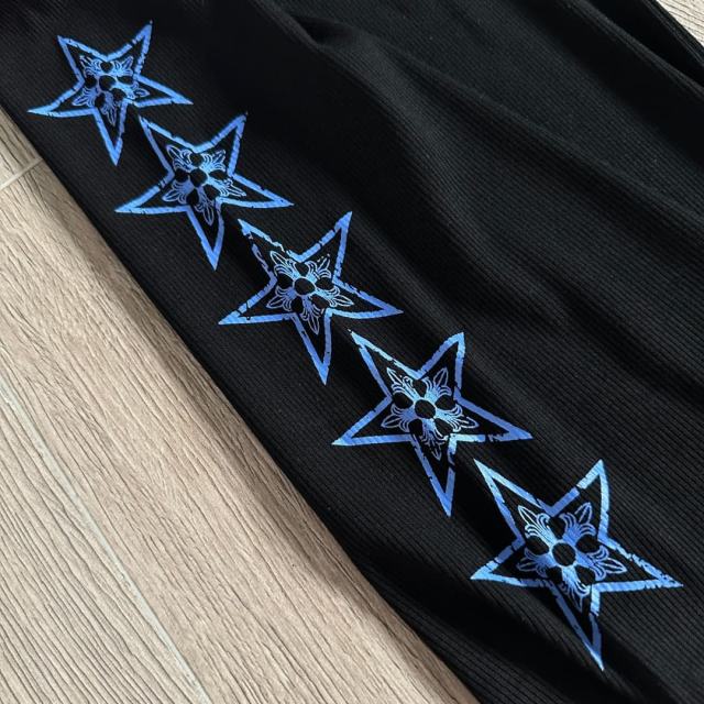 1:1 quality version Sanskrit Pentagram Blue Printed Knitted Tank Dress for girls 29033520