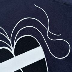 1:1 quality version Sanskrit Cross Graffiti Heart Navy Print Tee & Shorts Set 29334504
