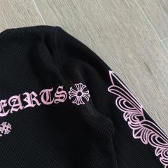 1:1 quality version Pink Gothic Letter Dual Sleeve Floral Print Waffle Knit Cropped Long Sleeve Tee for girls 29426247