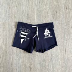 1:1 quality version Sanskrit Cross Graffiti Heart Navy Print Tee & Shorts Set 29334504