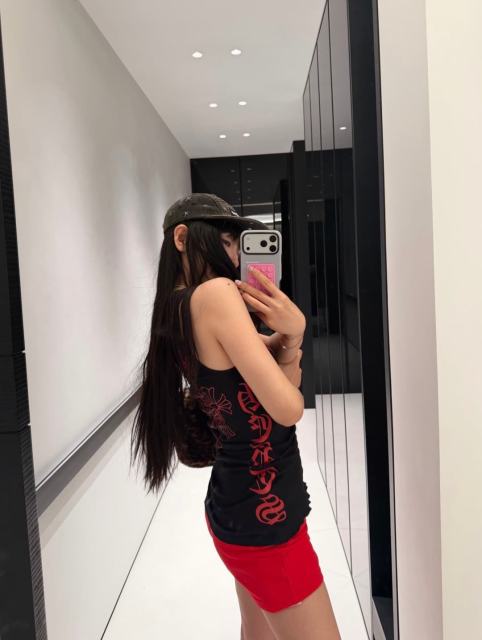 1:1 quality version Classic Vintage Red Cross Sanskrit Print Knit Tank Tops For Girls 29380174