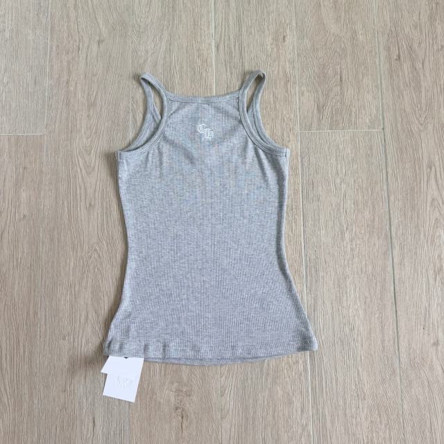 1:1 quality version Cross Flower Embroidery Knit Cami Top 3 colors 29306376