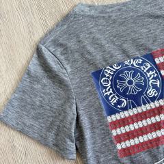 1:1 quality version Horseshoe USA Flag Neck Print Tee 2 colors for girls 29306369