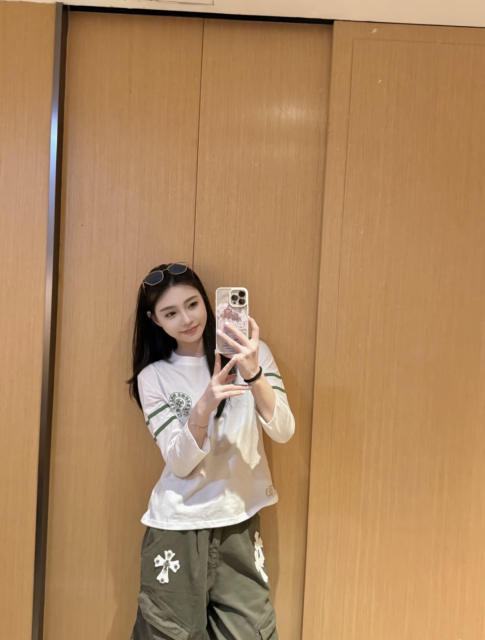 1:1 quality version Number Horseshoe Print Color Block Thin Breathable 3/4 Sleeve Long Sleeve T-Shirt  3 colors for girls 29380260