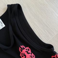 1:1 quality version Classic Vintage Red Cross Sanskrit Print Knit Tank Tops For Girls 29380174