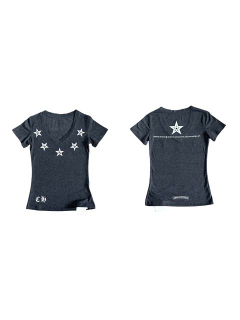1:1 quality version Pentagram Sanskrit Slogan V Neck Print Tee for girls 29306366