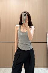 1:1 quality version Cross Flower Embroidery Knit Cami Top 3 colors 29306376