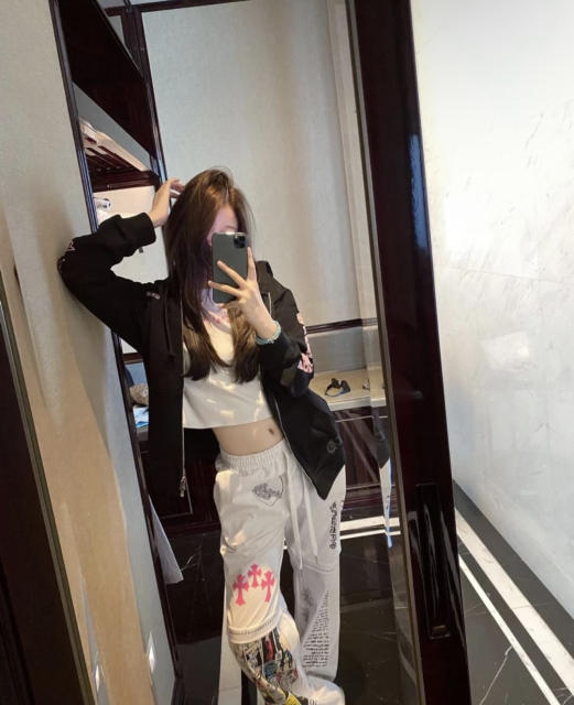 1:1 quality version Comic Figure Spider Web Cross Print Drawstring Wide Leg Sweat Pants for girls 29456663