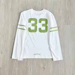 1:1 quality version Number Horseshoe Print Color Block Thin Breathable 3/4 Sleeve Long Sleeve T-Shirt  3 colors for girls 29380260