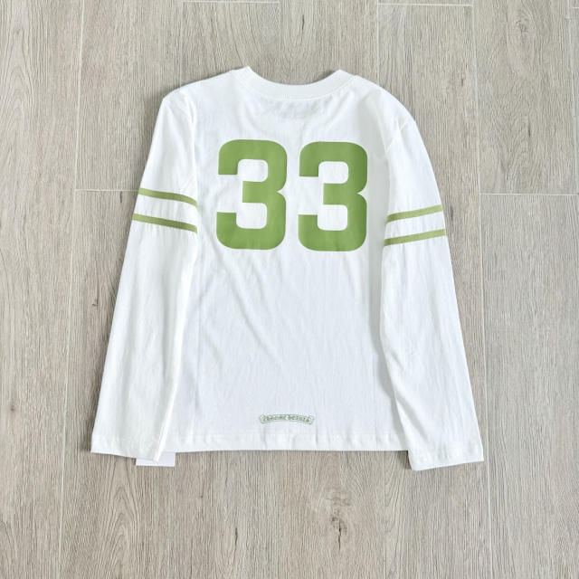1:1 quality version Number Horseshoe Print Color Block Thin Breathable 3/4 Sleeve Long Sleeve T-Shirt  3 colors for girls 29380260