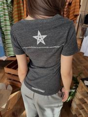1:1 quality version Pentagram Sanskrit Slogan V Neck Print Tee for girls 29306366