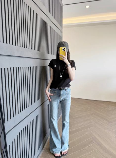 1:1 quality version GRP Y Embroidery Slim Fit Tee for girls 2 colors 29033513