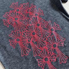 1:1 quality version Sword Vine Red Cross V Neck Print Tee for girls 29306361