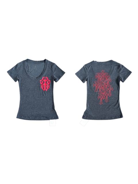 1:1 quality version Sword Vine Red Cross V Neck Print Tee for girls 29306361