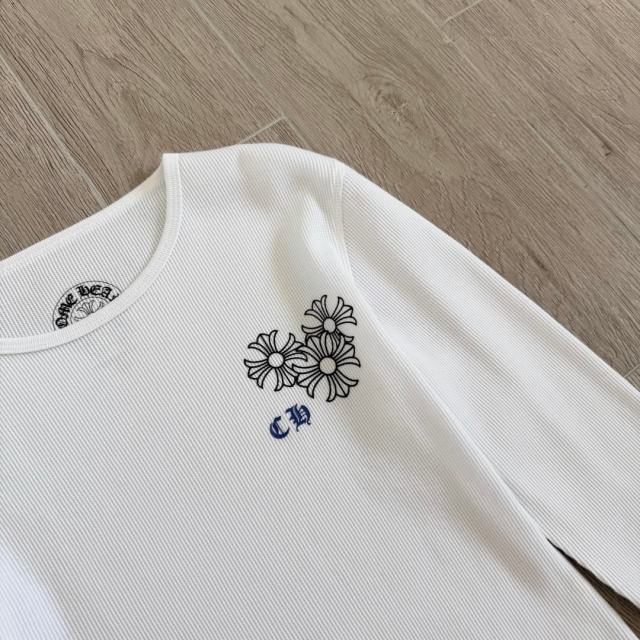 1:1 quality version Blue Horseshoe Ring Script Letter Surrounded Waffle Knit Long Sleeve Tee for girls 2 colors 29426191