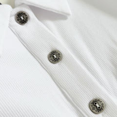 1:1 quality version Y2K Street Cross Gothic Letter Embroidery Ribbed Slim Fit Polo Dress 2 colors 29380249
