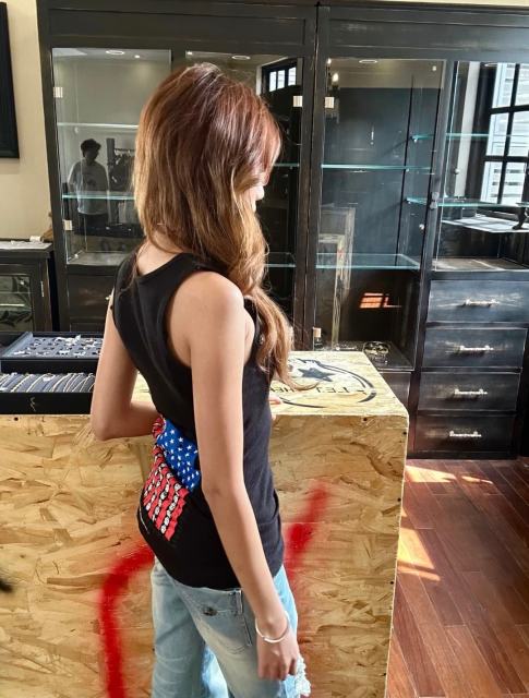 1:1 quality version USA Flag Print On Back Knit Tank Dress 2 colors 29306370