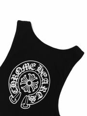 1:1 quality version Horseshoe Cross Printed Ribbed Back Large Horseshoe Ring Logo Hot Girl Slim Tank Top 2 colors 29334542