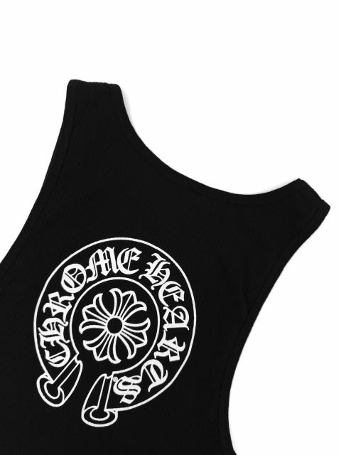 1:1 quality version Horseshoe Cross Printed Ribbed Back Large Horseshoe Ring Logo Hot Girl Slim Tank Top 2 colors 29334542