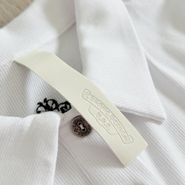 1:1 quality version Y2K Street Cross Gothic Letter Embroidery Ribbed Slim Fit Polo Dress 2 colors 29380249