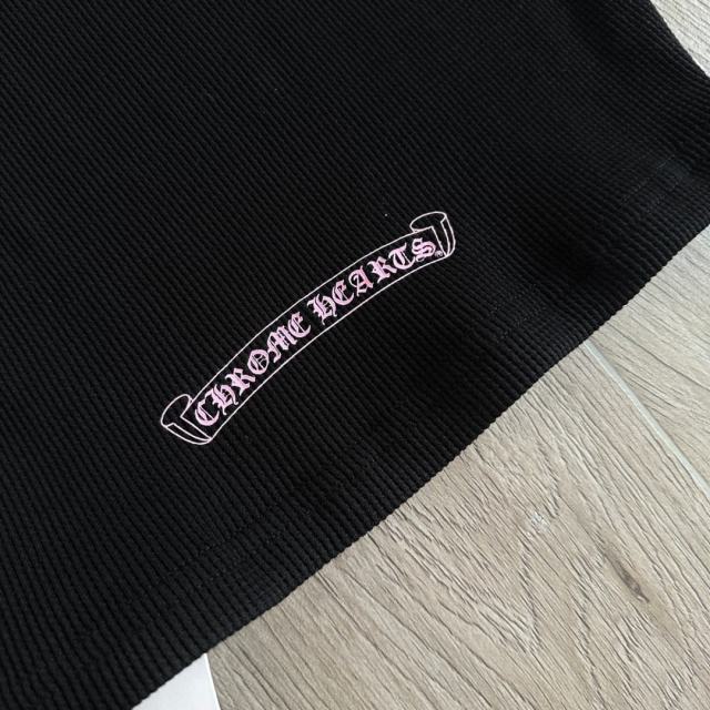 1:1 quality version Chest Scroll Arc Pink Gothic Letter Print Waffle Knit Cropped Tee for girls 29426256