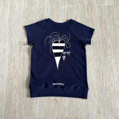 1:1 quality version Sanskrit Cross Graffiti Heart Navy Print Tee & Shorts Set 29334504